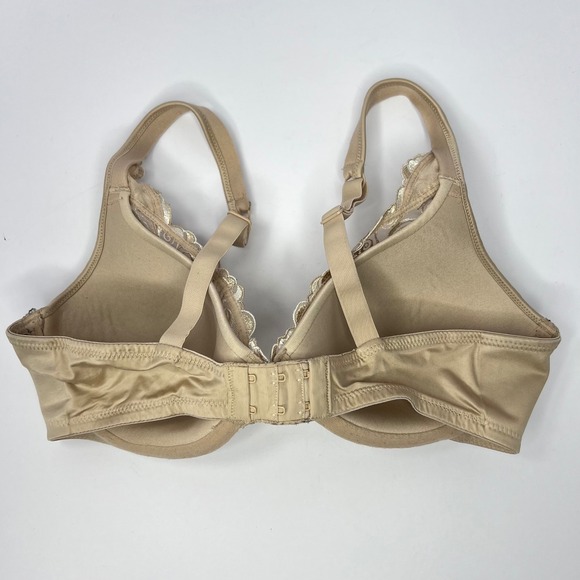Playtex Beige Embroidered Padded Bra 36C Style 4513 Full Coverage Underwire - Picture 4 of 7
